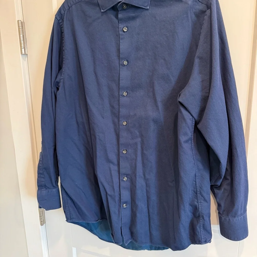 Charles Tyrwhitt Classic Fit Dress Shirt Men’s 16 Blue 100% Cotton Button Down